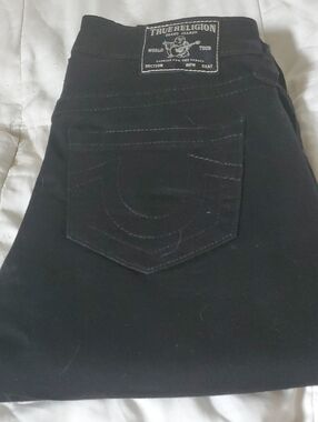 True Religion Size 28 Women's Black Skinny Jeans with Signature Back Pocket